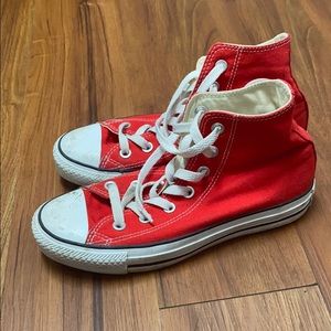 Red hi top converse
